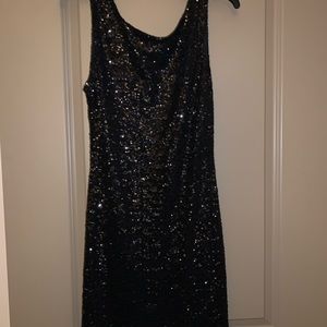 Black Sequin Sleeveless Mini Dress